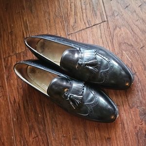 Johnston and Murphy black tassel dress loafers